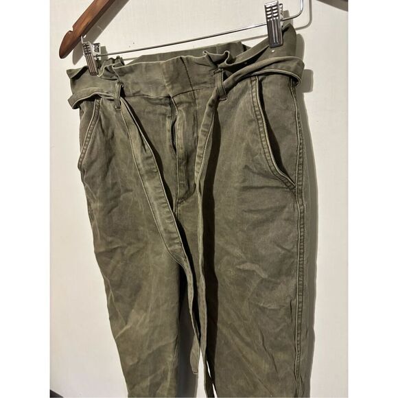 Express Women's Size 4R Regular Grey Extreme High Rise Belted Cropped Pants - Picture 2 of 5